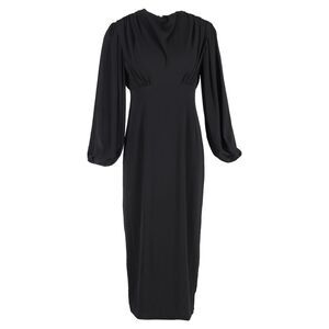 Emilia Wickstead Long Sleeve Midi Dress in Black Polyester